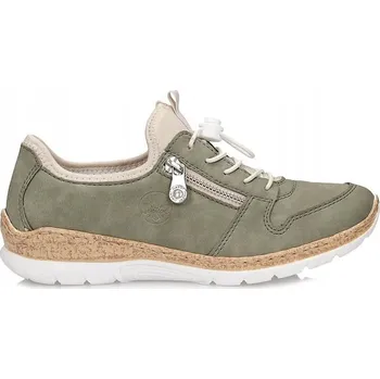 Dámské polobotky POLOBOTKY RIEKER 940223-07 ZELENÉ DÁMSKÉ NA NAZUTÍ