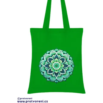 Taška s potiskem Textilní taška, MANDALA zelená, 41x37cm, mix barev, 1 ks Vyberte si barvu ZDE:: zelená