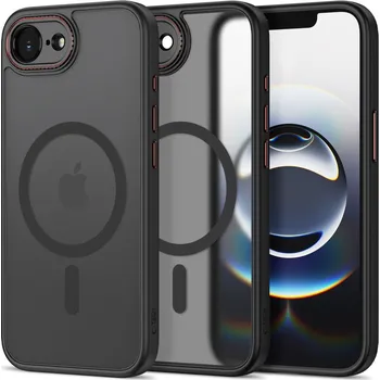 Náhradní kryt pro mobilní telefon Tech-Protect Magcam Magsafe iPhone 16E / 17E Matná černá/červená
