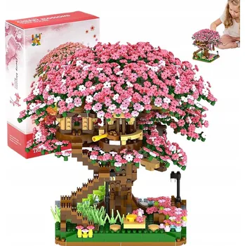 ostatní stavebnice 3D PUZZLE MINI STAVEBNICE NA STROMĚ S TŘEŠNÍMI RŮŽOVÉ KVĚTY 2008 ks