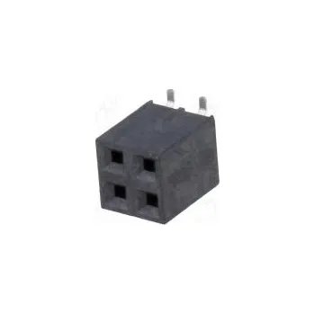 Elektrická zásuvka Zásuvka kolíkové zásuvka PIN 4 svislý 2,54mm SMT 2x2 zlacený