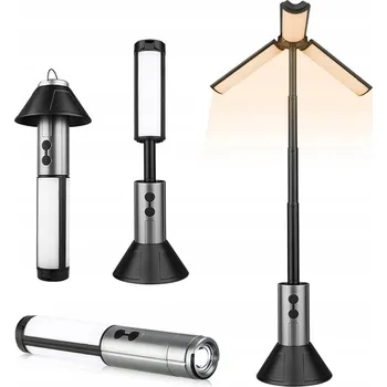 Stojací lampa KEMPINGOVÁ LED TELESKOPICKÁ LAMPA 270° NASTATAVITELNÁ NABÍJECÍ