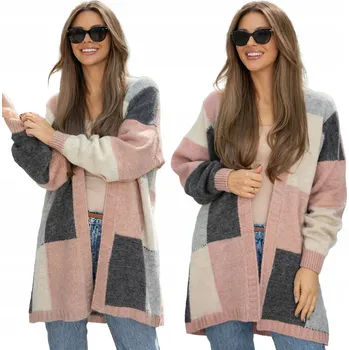 Dámský svetr Setin dámský svetr vícebarevný rovný střih do půlky stehen velikost univerzální