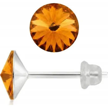 Náušnice Stříbrné Náušnice 925 s puzetou a krystaly Lumina Rivoli 6mm Sunflower