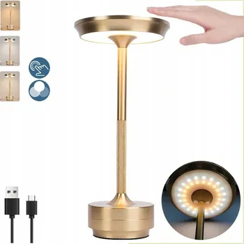Lampička LED STOLNÍ LAMPA BEZDRÁTOVÁ DOTYKOVÉ OVLÁDÁNÍ VYSOKÁ PŘENOSNÁ