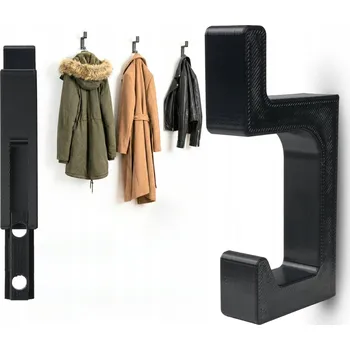 Věšák Nástěnný věšák na oblečení do koupelny na ručníky, dvojitý, 1 ks, černý