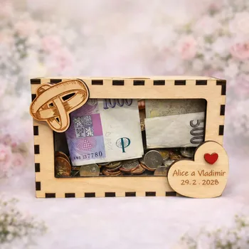 Pokladnička Svatební pokladnička - VLASTNÍ TEXT - varianta 1