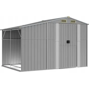 Zahradní domek Kůlna domek, šedý, 277x192,5x179 cm, pozinkovaná ocel