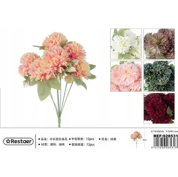 umělá květina Rest.aer - Kytice 7 větví chryzantém 39 CM