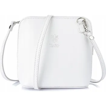 Kabelka Vera Pelle kabelka, kožená kabelka přes rameno z pravé kůže, bílá