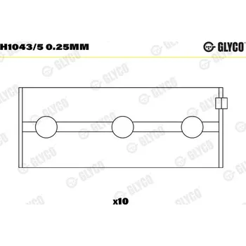 Kliková hřídel Hlavní ložiska klikového hřídele GLYCO H1043/5 0.25mm