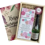 Dárková dřevěná bedna - K narozeninám pro ženy - malá