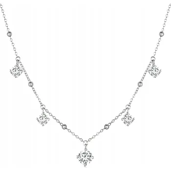 Náhrdelník Náhrdelník s moissanity, 5 kamenů, 3 ct