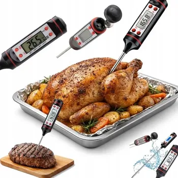 Kuchyňský teploměr ELEKTRONICKÝ KUCHYŇSKÝ TEPLOMĚR S DIGITÁLNÍ SONDOU NA GRIL, VÍNO, MASO A VODU