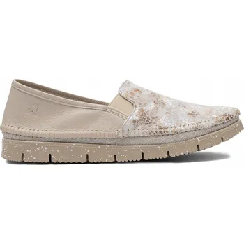 Dámské polobotky Maciejka Nazouvací kožené polobotky béžové s mozaikou 03512-72/00-0 vel.36