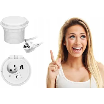 Elektrická zásuvka Elektrická Zásuvka, stolní USB Orno, bílá