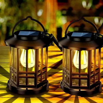 Venkovní osvětlení 2 KS Solární LED lucerna, zahradní lampa, 3200K, dekorativní lampička