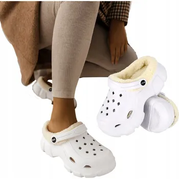 Dámské pantofle MÓDNÍ NAZOUVÁKY , IZOLOVANÉ CROCS S KOŽEŠINOVOU PODŠÍVKOU, STYLOVÉ, LEŽÉRNÍ vel. 40