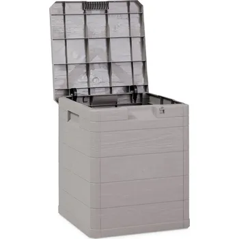 Zahradní úložný box ALDOTRADE Box na polstry Woody - šedý (box na polštáře, úložný box)