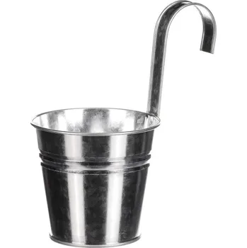 Obal na květináč Zinkový obal na květiny 14 cm - stříbrný, elegantní závěsný dekorátor Barva: Stříbrná