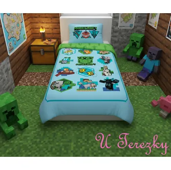 Povlečení JERRY FABRICS Povlečení Minecraft Lets play 140-200, 70-90