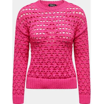 Dámský svetr ONLY Svetr Linda 15311772 Růžový Střih Regular Fit
