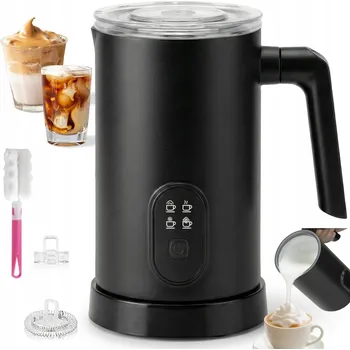 Šlehač mléka Napěňovač mléka s ohřevem, 4 režimy, 400W, černý
