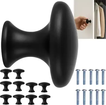 Nábytek Nábytkové úchytky – knopky černé - 10 kusů
