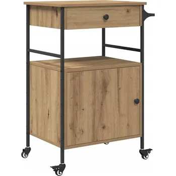 Servírovací stolek Kuchyňský vozík Dub řemeslný 56x43x89,5 cm Dřevo
