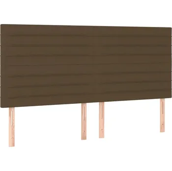 Čelo postele tmavě hnědé 180x5x118/128 cm látka