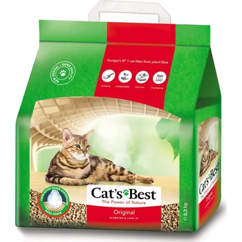 Podestýlka pro kočku Stelivo Cat's Best Original Přírodní dřevěné hrudkující 5 l / 2,1 kg