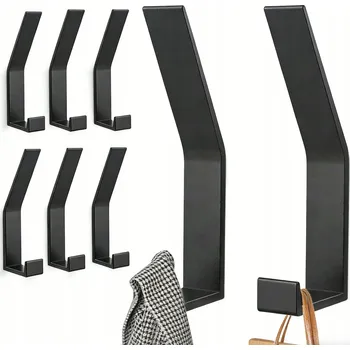 Věšák 6 KS VĚŠÁK NA ZEĎ HÁČEK NA OBLEČENÍ KOVOVÝ DVOJITÝ ČERNÝ LOFT