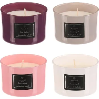 Svíčka Aromatická svíčka ve skle, 4 vůně, sójový a parafínový vosk, elegantní design Barva: Vícebarevná