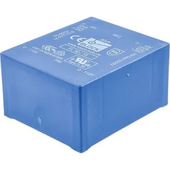 Transformátor Block Transformátor PCB, sekundární napětí: 15 V ac, počet výstupů: 2 Průchozí otvor 81 procent 30 VA