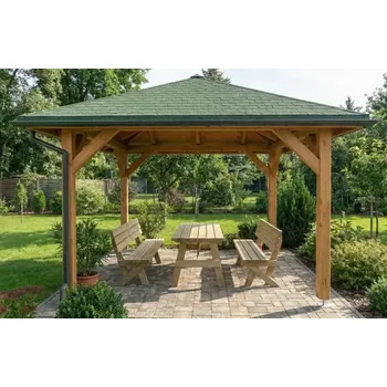 Zahradní stavba Dřevěná pergola Altán Kréta 300x300 Premium