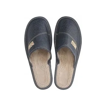 Pánské pantofle Pánské pantofle BOSS kožené tmavě modré papuče vel. 45