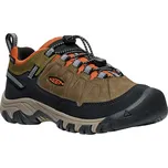Keen TARGHEE IV LOW WP YOUTH dark olive/gold flame dětské boty