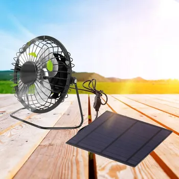 SOLÁRNÍ VENTILÁTOR PŘENOSNÝ KEMPINGOVÝ USB 5W