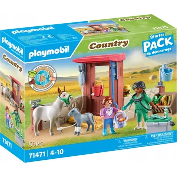 Stavebnice Playmobil Playmobil Country Veterinář s oslíky, sada. Box pro koně, figurky 71471