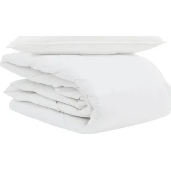 přikrývka Letní Přikrývka s polštářem 2 ks Bílá Peří prachové