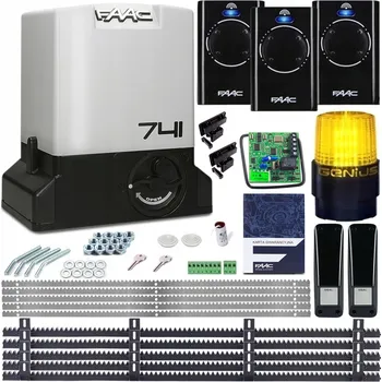 Pohon brány Sada FAAC 741 Delta 3 pro 900 kg 4 ovladače 868 MHz XLED lampa