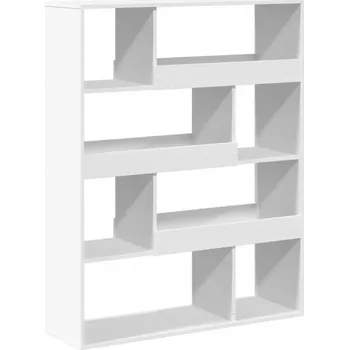 Knihovna Regál/přepážka, bílá, 100x33x125,5 cm, dřevěný materiál