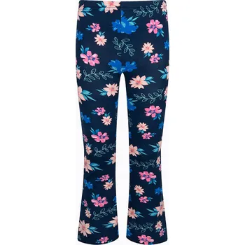 Dámské legíny Dívčí legíny dlouhé, rozšířené legíny námořnické modré zvony 146 Květiny Endo