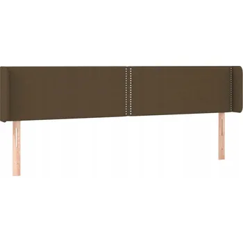 Čelo postele s ušima, tmavě hnědá, 183x16x78/88 cm, látka