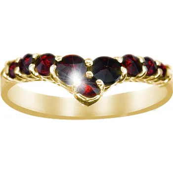 Prsten Český granát pozlacený prsten stříbrný 120498Z Velikost: 58