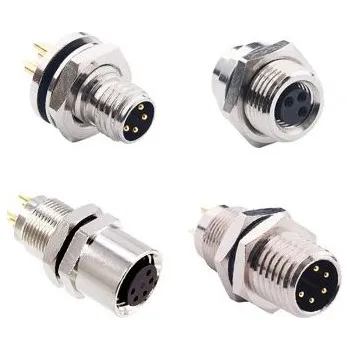 Elektrický konektor Konektor, řada: M, číslo řady: 855, orientace těla: přímý, Montáž na panel Samec se závitem, formát pólů: 4P Zástrčka