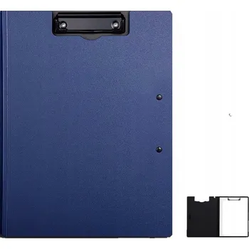 Desky A4 s klipem, stojací, modré, s podložkou na psaní a dvojitým klipem, mražený vzhled