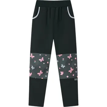 Dívčí kalhoty Dívčí softshellové kalhoty nezateplené černé Wolf nad Wolfie B2683