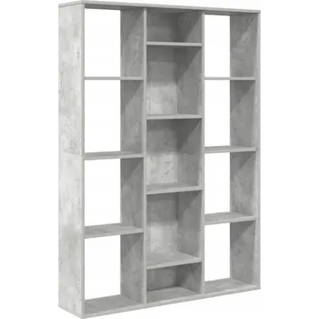 Knihovna Police/regál na knihy, betonová šedá, 100x24x140 cm