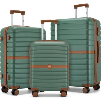 3dílná sada cestovních kufrů ABS + PC Kono - 36/62/94 L - zelená